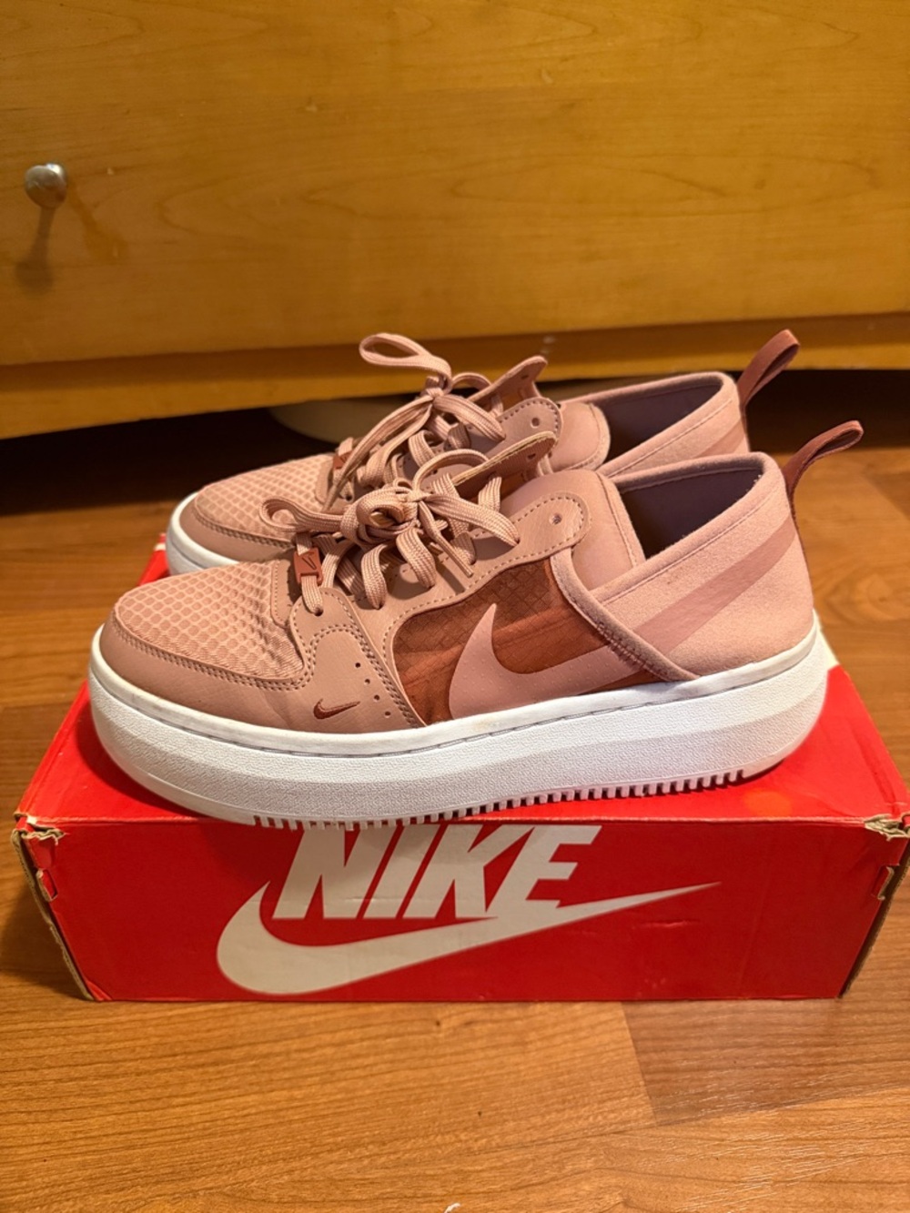 Nike Girls' Blush Pink Platform Sneakers